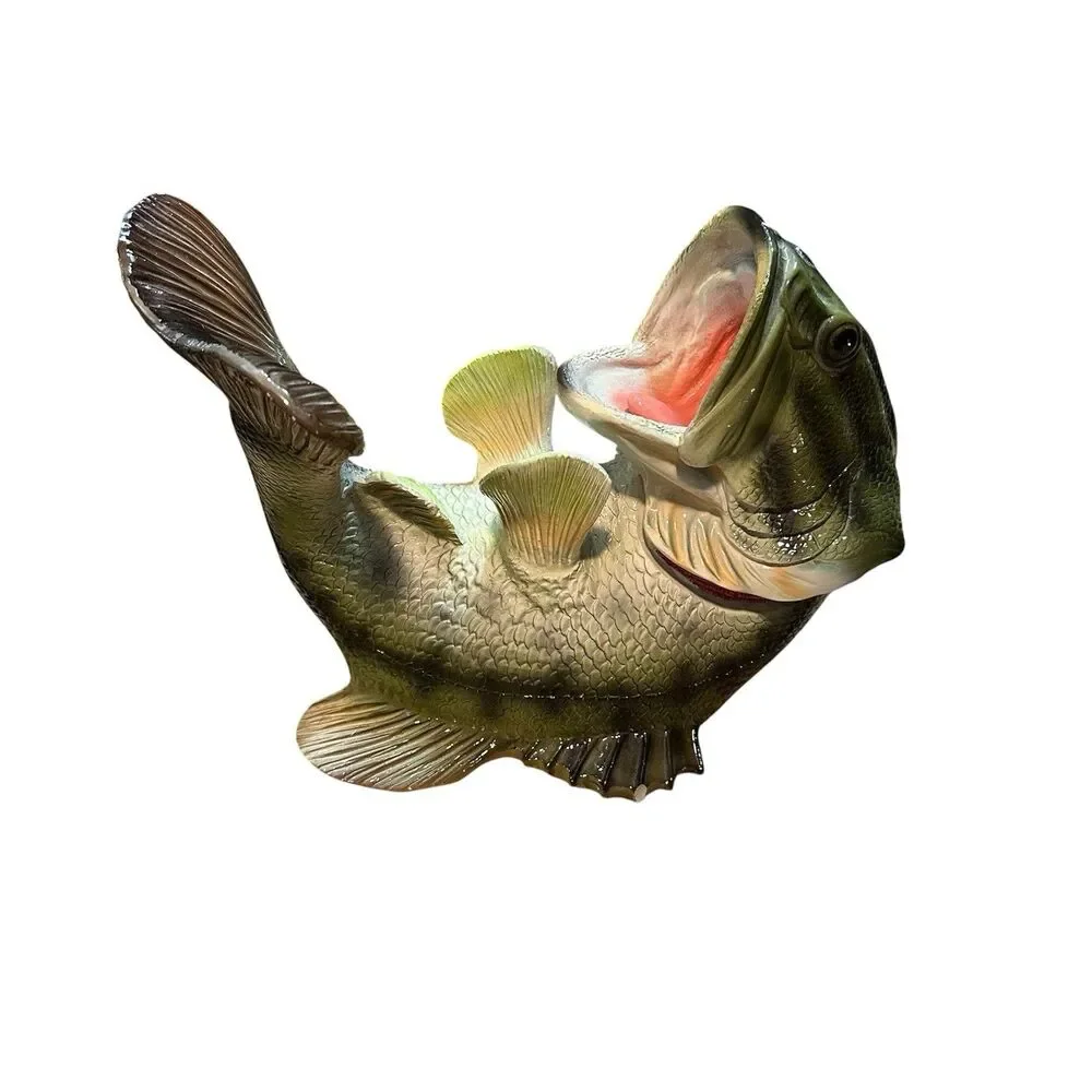 Bass Fish Wine Bottle Holder Decorative Kitchen Bar Display Rustic Gift